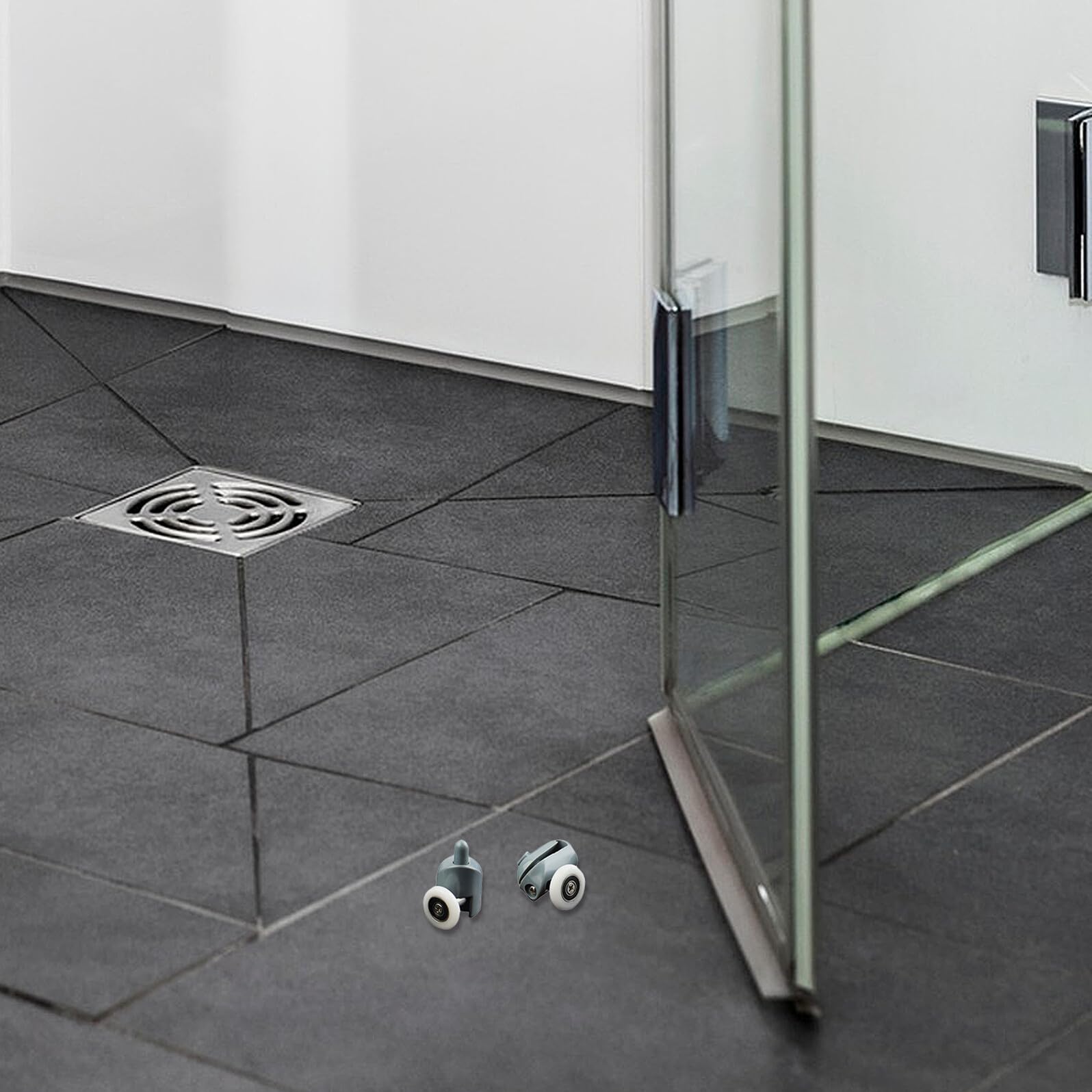 Rodillos para Puertas Correderas de Ducha 20 Piezas 10 Ruedas Superiores 10 Inferiores Diámetro 25 MM Resistentes al Agua y Corrosión Compatibles Puertas de Cristal de Baño