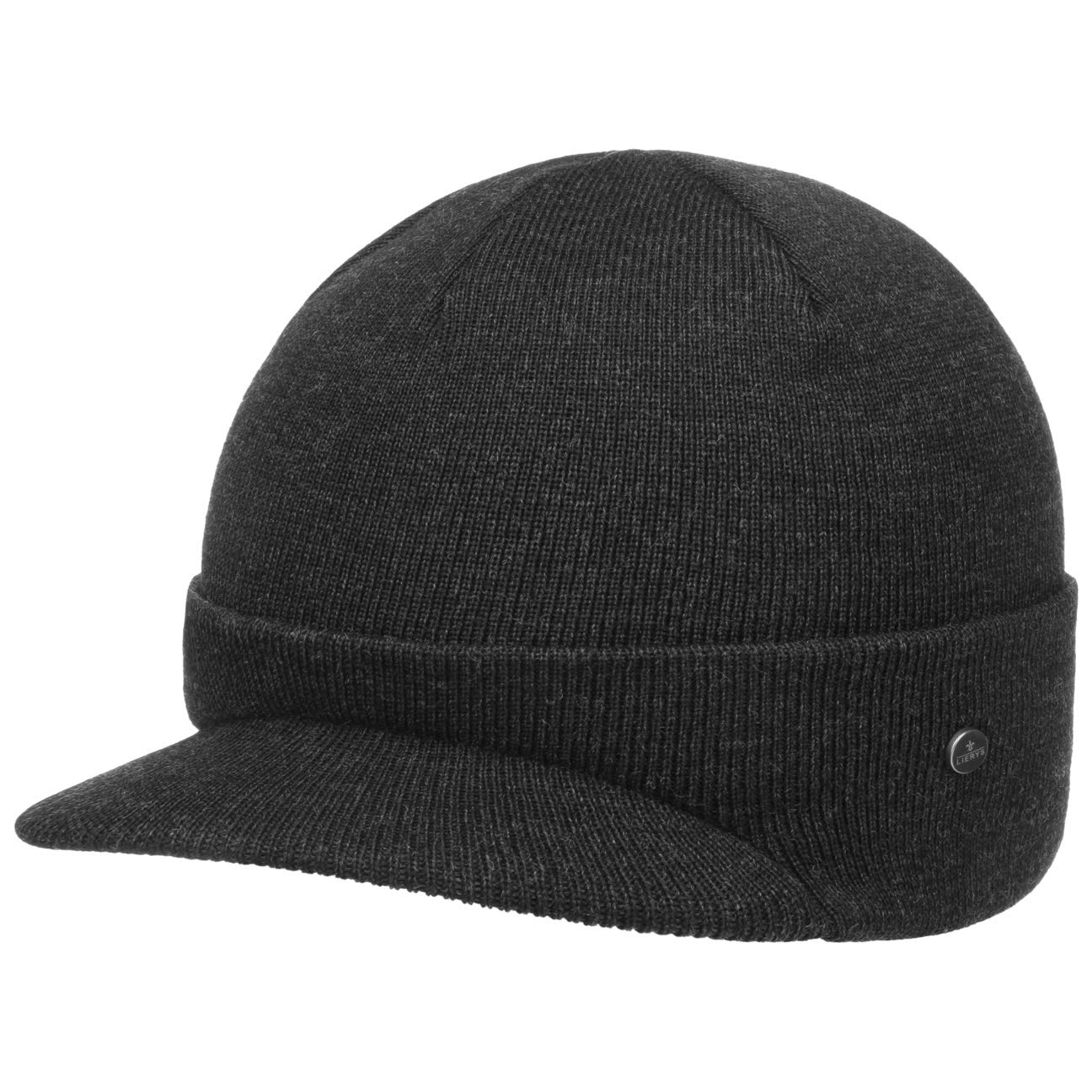 Lierys Gorro de Punto Fine Merino, Mujer/Hombre - Gorro de invierno con lana merina - en talla única (54-59 cm) - Gorro con visera otoño/invierno