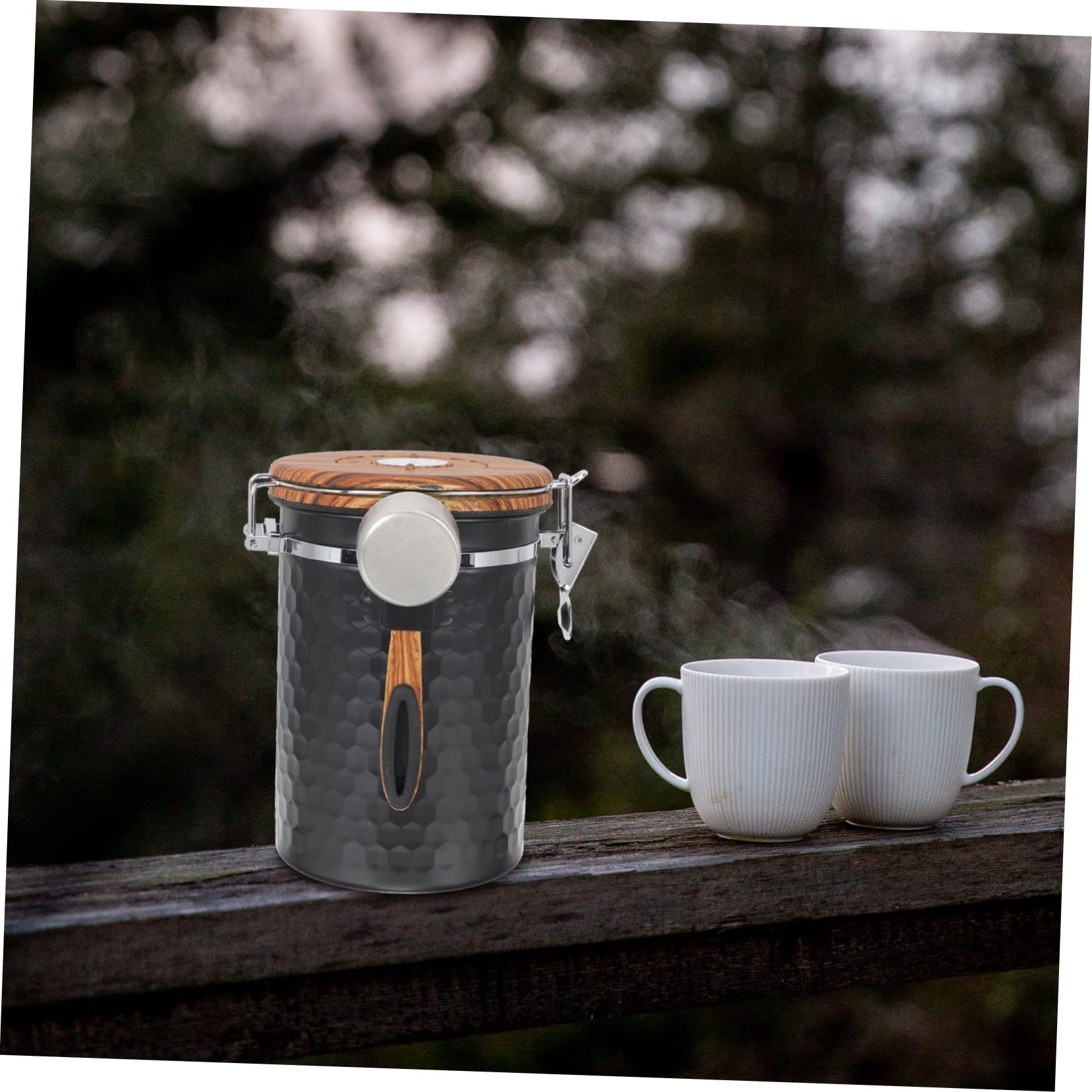 PRETYZOOM Frasco Sellado de Granos de Café Acero Inoxidable Contenedor para Alimentos Secos Bote Hermético para Almacenamiento de Cocina Tapa para Café o Snacks