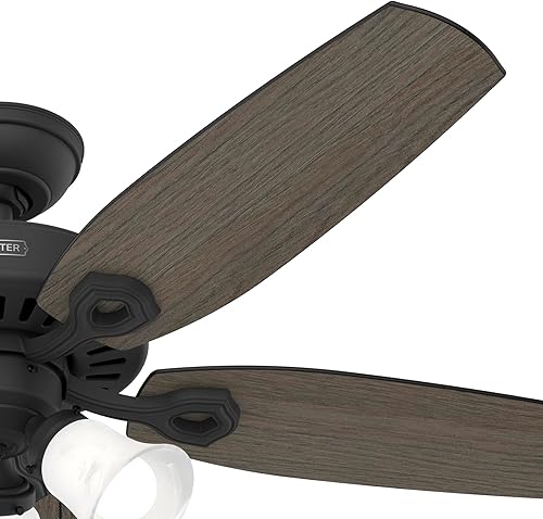 Miniatura 7 de Hunter Fan Ventilador de techo de interior con acabado negro mate de 52 pulgadas con kit de luz LED y cadena de tracción (renovado)