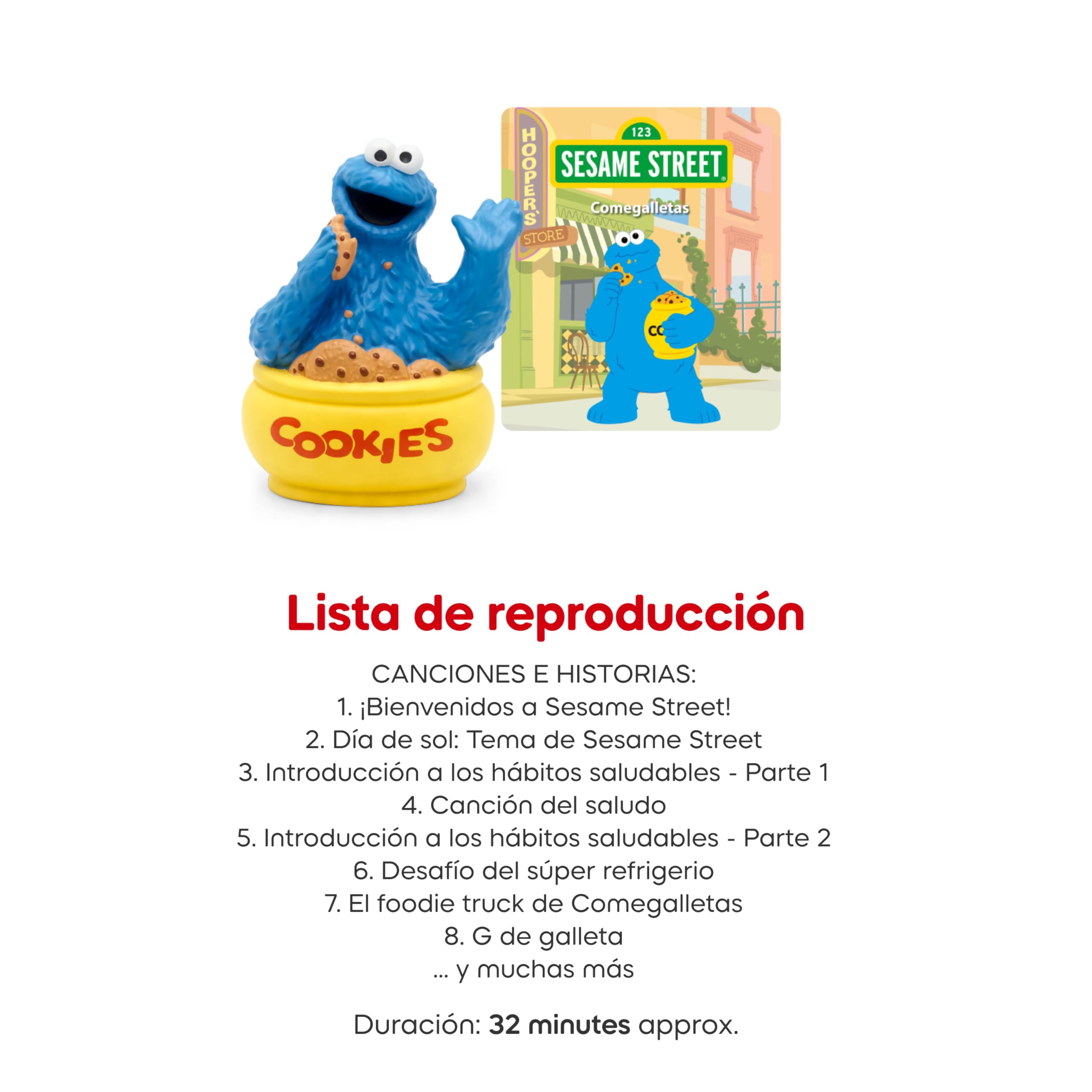 Tonies Cookie Monster Audio Toy Figurka z Ulicy Sezamkowej [hiszpański]
