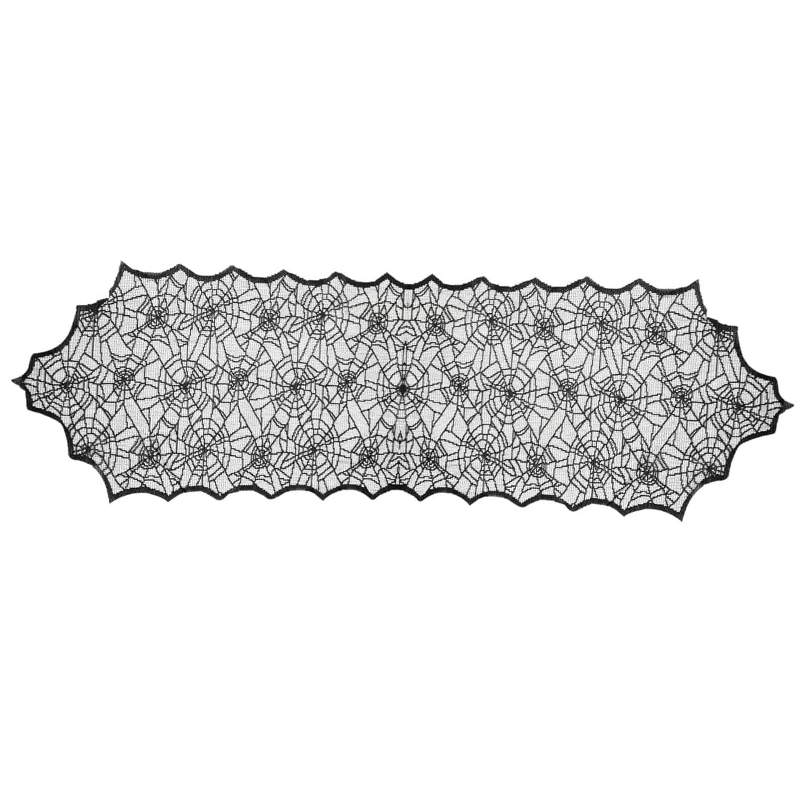Festives Halloween Table Runner, Black Laces Cobwebs Tablecloths Accent for Dinner Parties Festives Home Decoration
