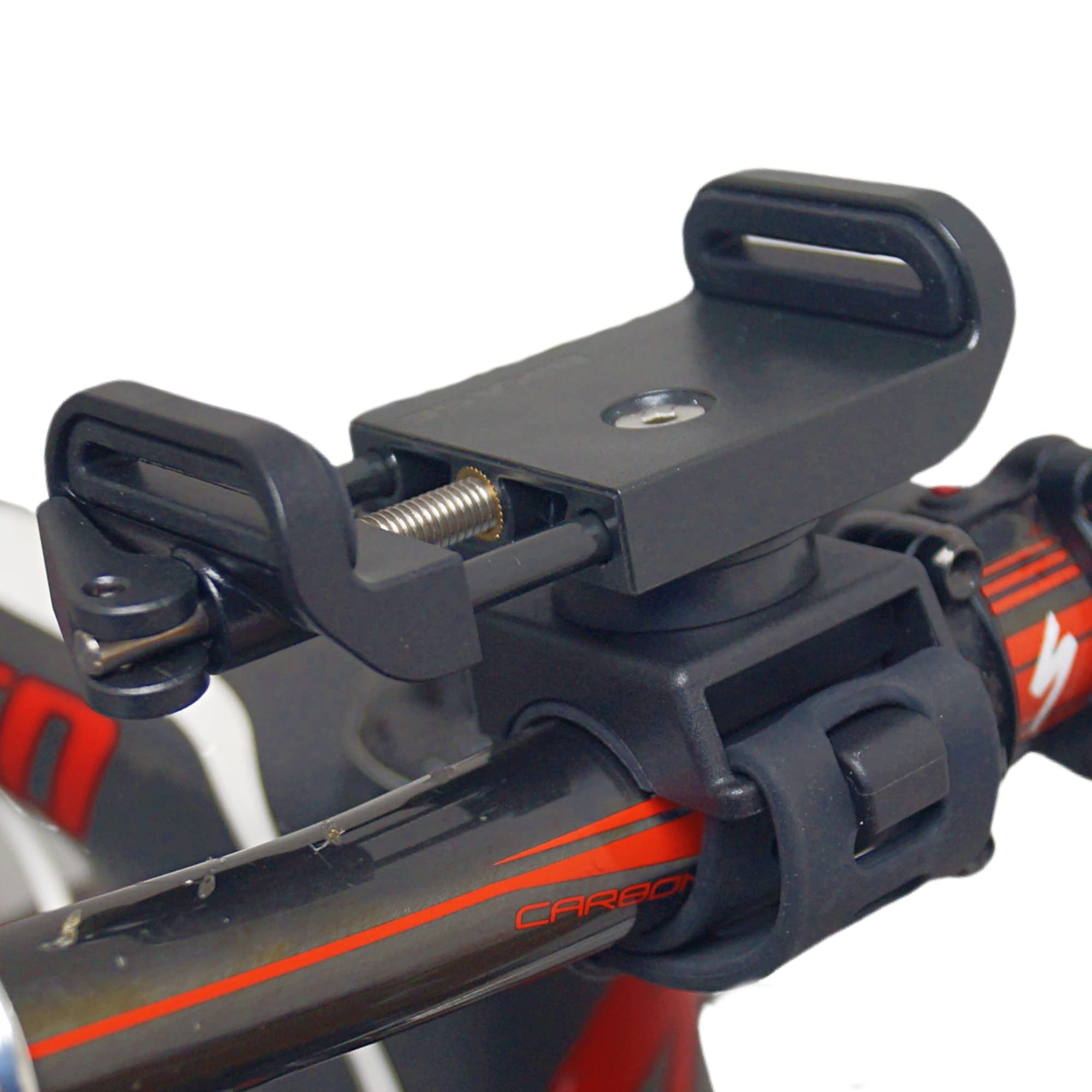 BiKase Handy Phone Clamp, Heavy Duty Bike Phone Holder, Universal Fit, Great for Handlebars, Ebikes, Bicycles, Motorcycles, Treadmills & More, with Strong Rubber Strap to Secure Phone on Every Ride