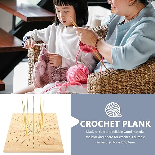 Miniatura 5 de VICASKY 1 juego de tablas tejidas para mantener la forma, tablero de bloqueo de madera, tapetes de bloqueo de ganchillo, suministros de tejer,