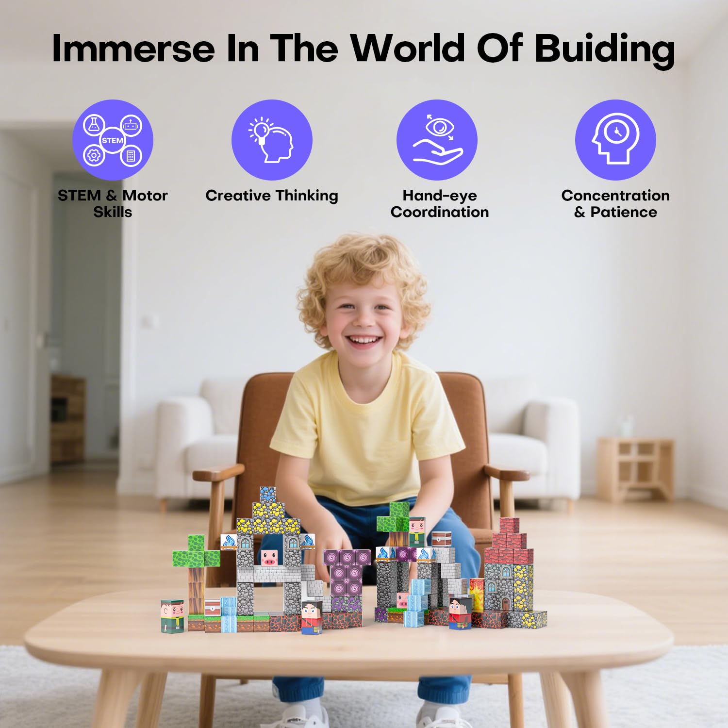 Snapklik.com : Kryzomat 100PCS Magnetic Blocks - Magnet Tiles Toys For Kids