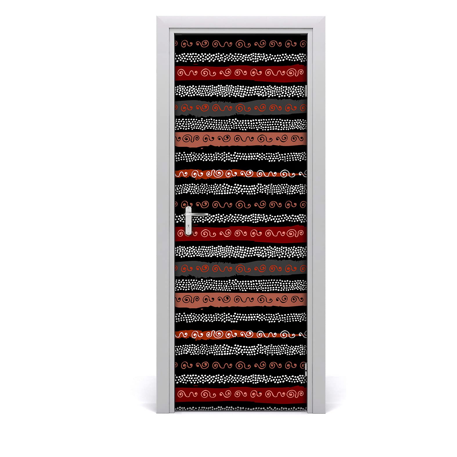 Papier peint sur la porte pour salon ambiance ethnique chic 85x200