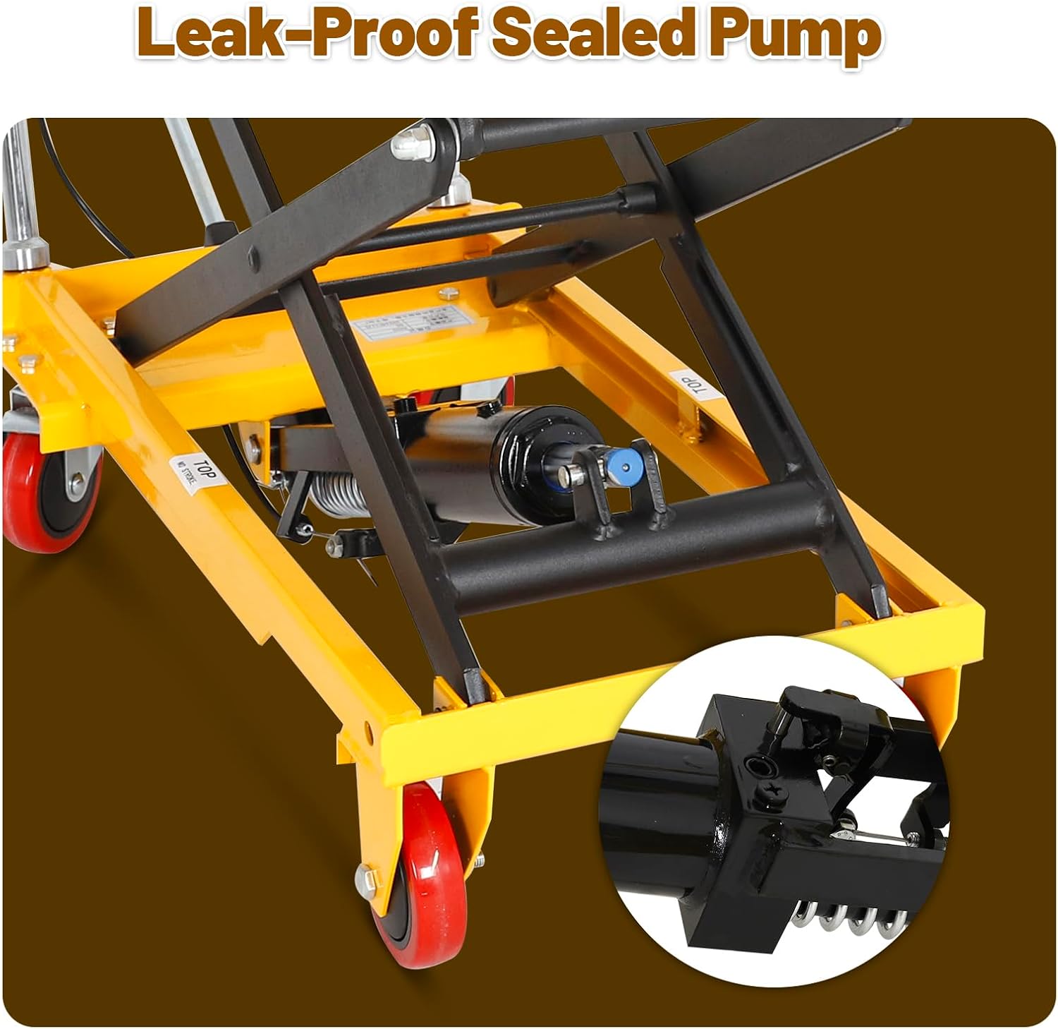 Double Scissor Hydraulic Lift Table Cart, 11" - 50" Lifting Heights 330 lbs Capacity Lift Table Cart, Manual Lift Cart with Anti-Slip Pad & 4 Wheels