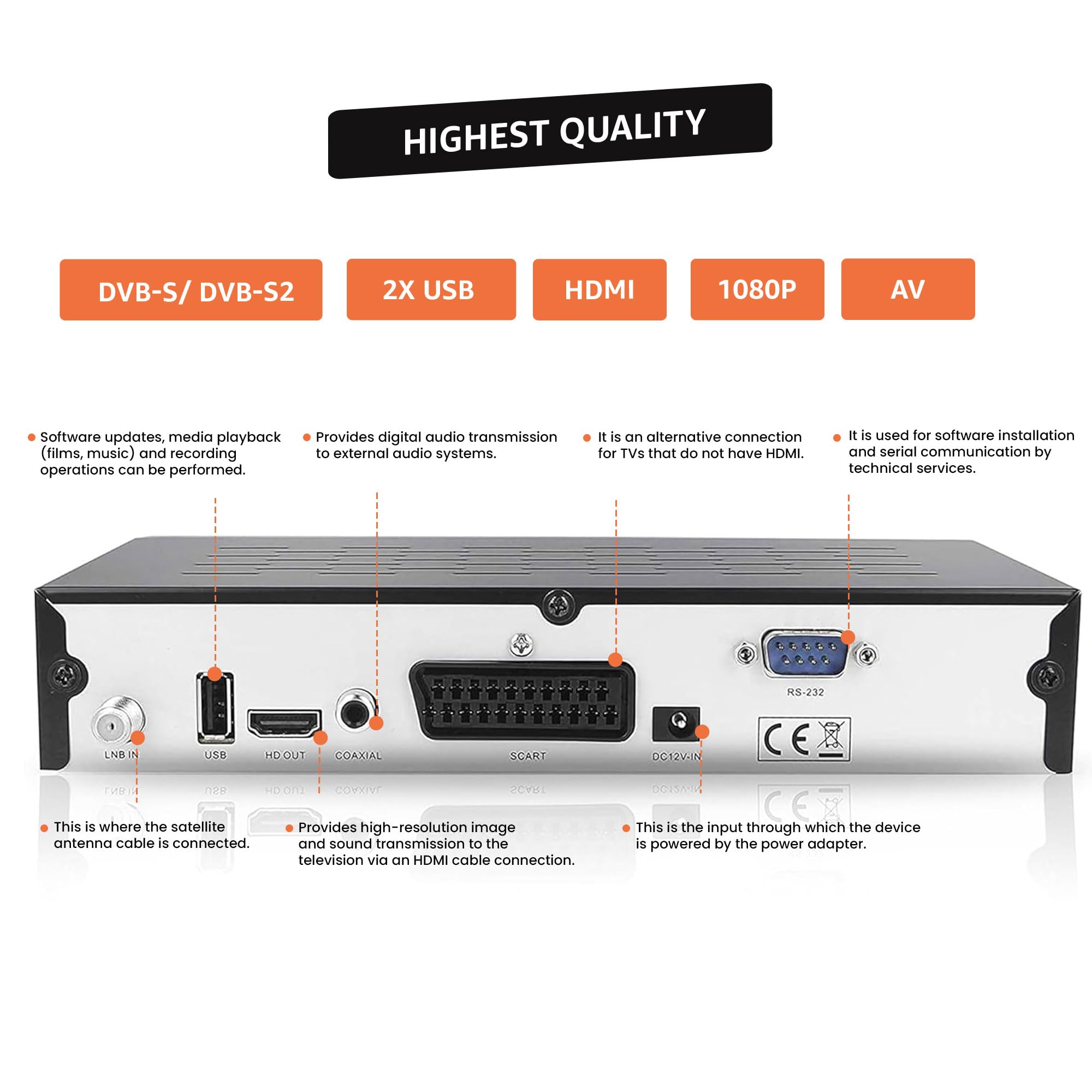Hd-line 20900 Receptor satélite DVB S2 para satélites Digitales Sat (DVB-S/S2, HDMI, SCART, 2 x USB 2.0, Full HD 1080p) (preprogramado para Astra Hotbird y Türksat)
