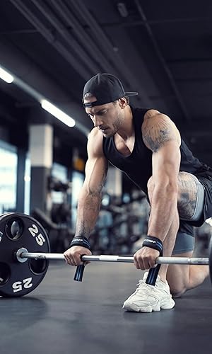 Miniatura 4 de Fitgriff Muñequeras de levantamiento para levantamiento de pesas, gimnasio, peso muerto, entrenamiento (hechas de algodón premium y acolchado) -