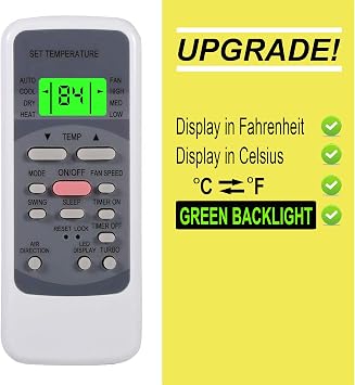 Replacement Remote Control for ComfortStar AC Air Conditioner Remote Control CPP060CD(O)-DU CXH018CD CXH012CA CXH012CD CPP024CD(O)-B CPP018CD(O)-B CPP048CD(O)-DU CPP036CD(O)-DU TPA-36DU TPA-24