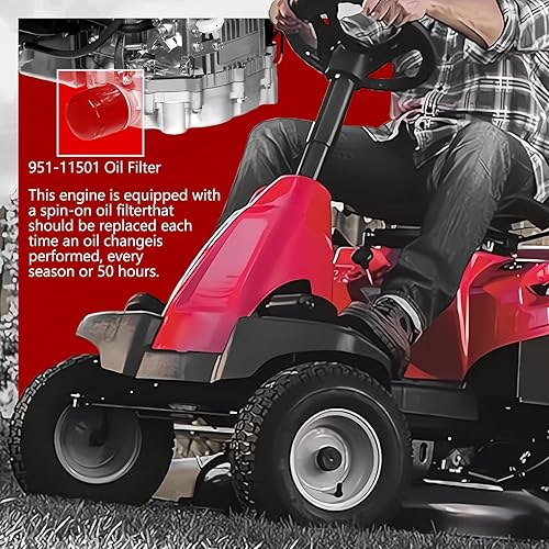 Miniatura 7 de 951-11501 Filtro de aceite para MTD Cub Cadet Troybilt 951-15362 751-15362 951-12690 Se adapta a cortacésped LS27 LS33 TB30 TB30R TB33LS TB42