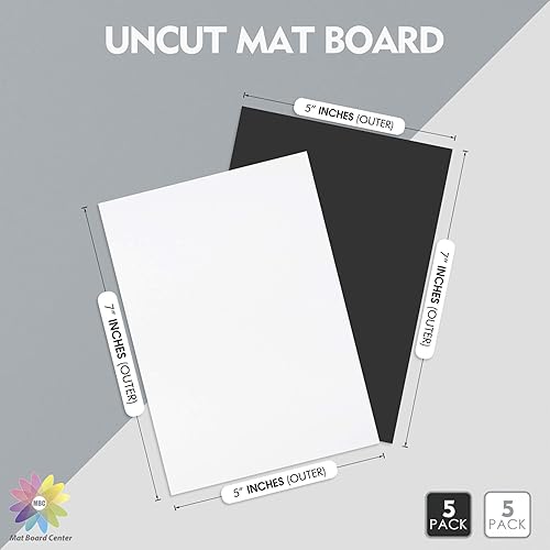 Miniatura 30 de Mat Board Center, paquete de 10 tableros mate sin cortar de 16 x 20 pulgadas, tableros de respaldo blanco y negro para impresiones, marcos, fotos