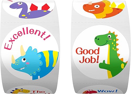 Miniatura 4 de Paquete de 600 calcomanías motivacionales de dinosaurio motivacional para incentivos de recompensa para maestros en 16 diseños (cada uno mide 1.5