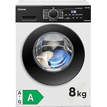 Bomann  Washing Machine 8 kg Inverter Motor Efficient Quiet & Durable Max. 1400 rpm 15 Programmes Steam Function LED Display Washing Machine WA 7188 Titanium Black [Energy Class A]