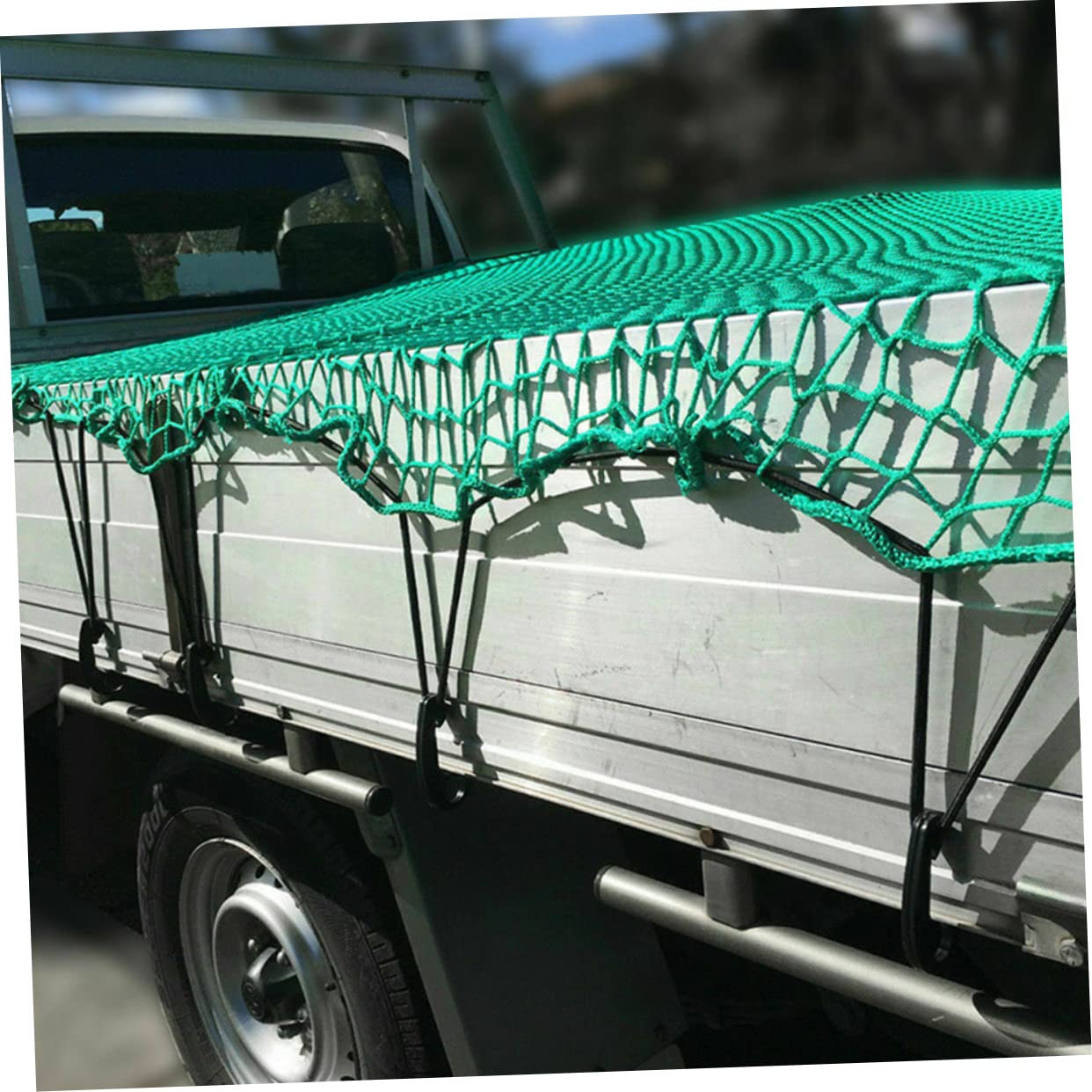 Gatuida Rete Fermacarico in Nailon Resistente per Cassone Pickup e Rimorchio con Elastici e 15 Ganci, per Traslochi e Trasporti Sicuri di Piccoli Oggetti