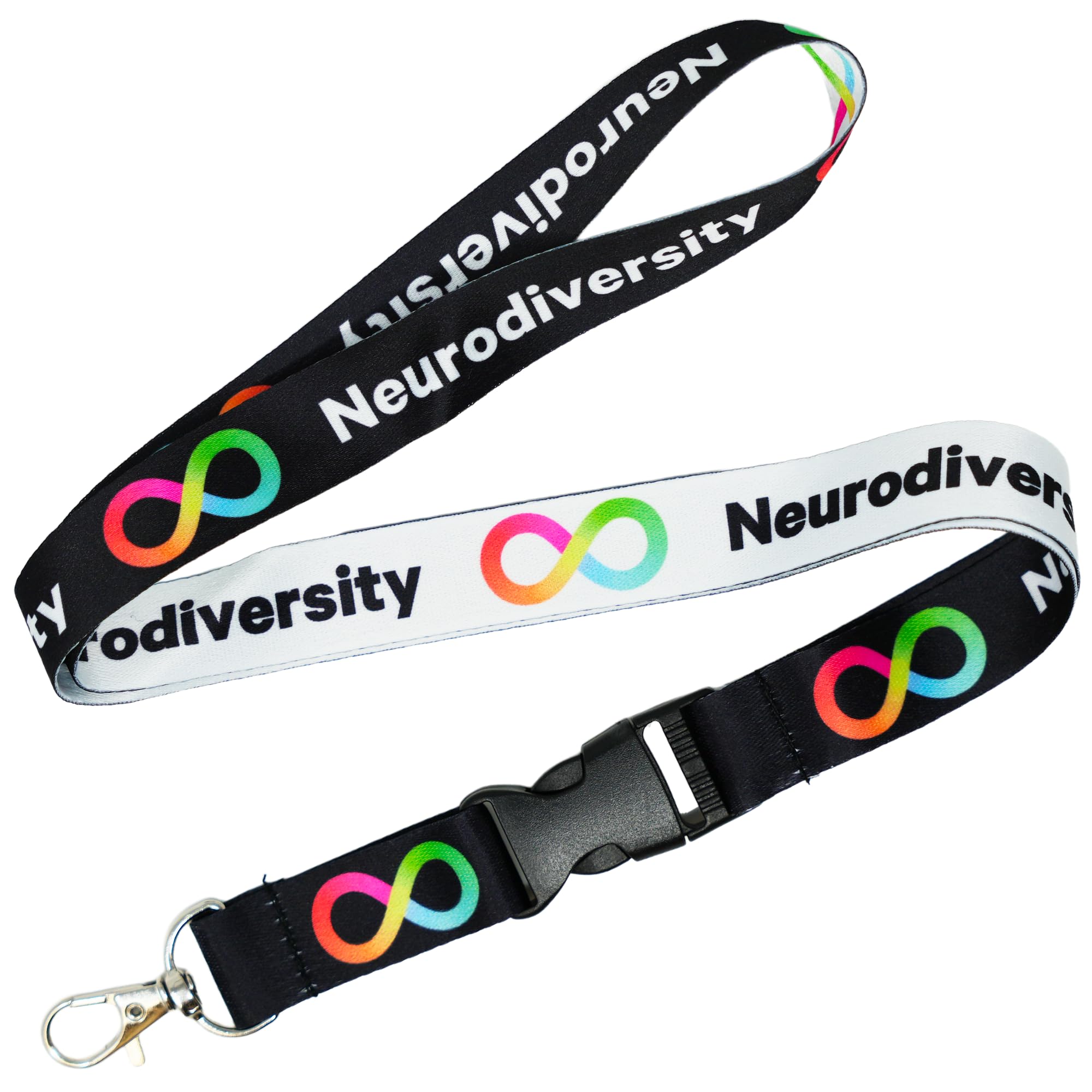 Tigoli Neurodiversity Awareness Lanyard – Infinity Symbol Detachable Keychain Metal Clip | ADHD Double Infinity Dyslexia Tourettes Epilepsy Autism Support