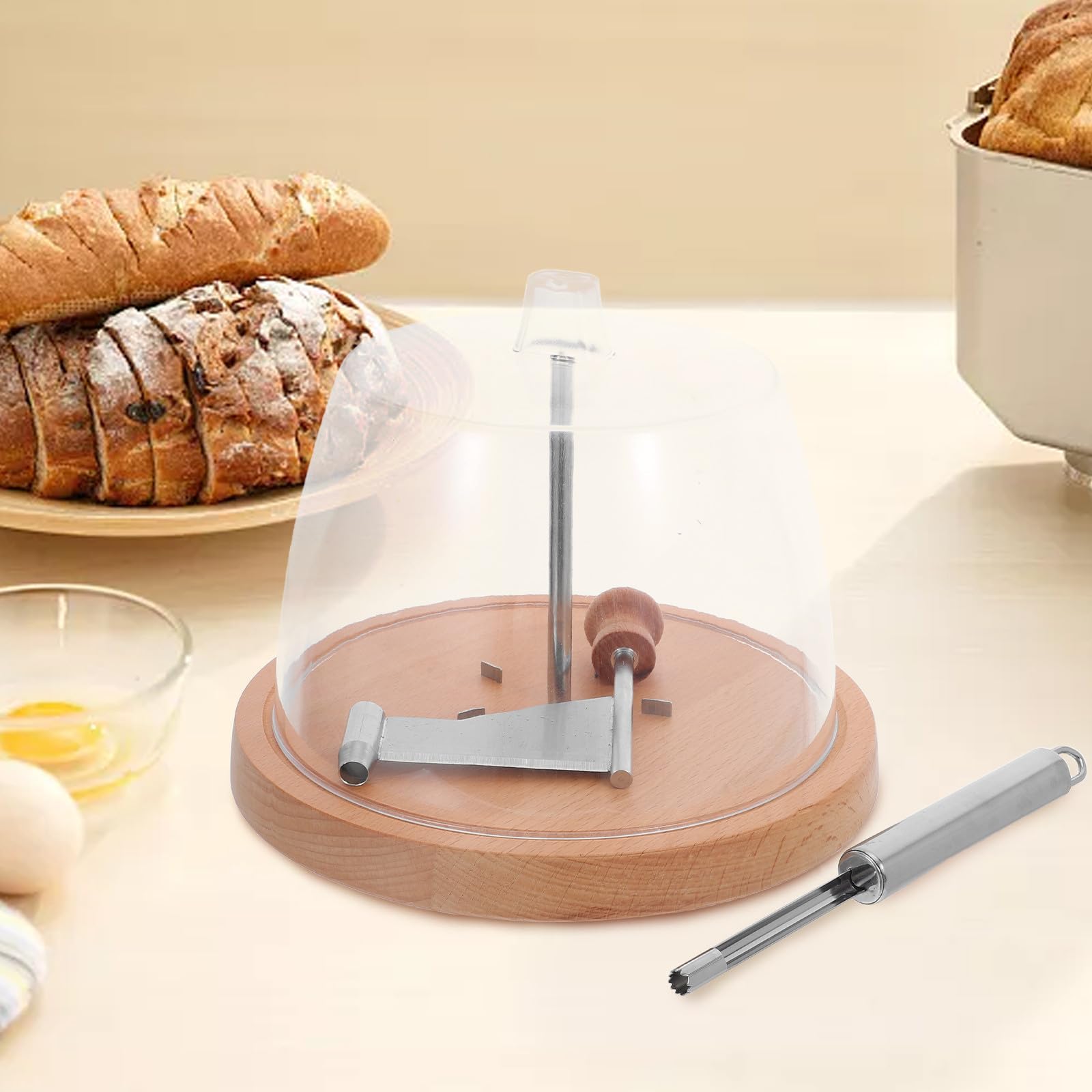 Affettatrice in Legno Base Acciaio Inox con Formaggio