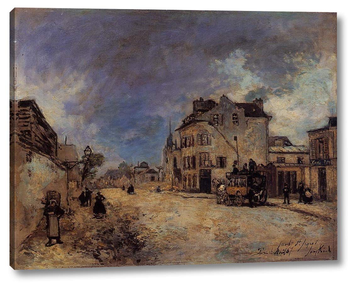 Faubourg Saint-Jacques, The Stagecoach by Johan-Barthold Jongkind - 19" x 24" Gallery Wrap Canvas Art Print - Ready to Hang