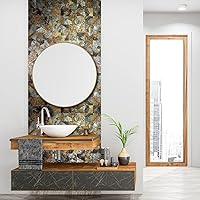 Vista 4 de XUANINY Azulejos metálicos autoadhesivos de 5 hojas para salpicaduras, mosaico de aluminio triangular autoadhesivo, adhesivo de pared 3D