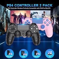 BootyBay 2db Vezeték Nélküli PS4 Kontroller Fekete-Rózsaszín 6 Tengelyes Mozgásérzékelő 3