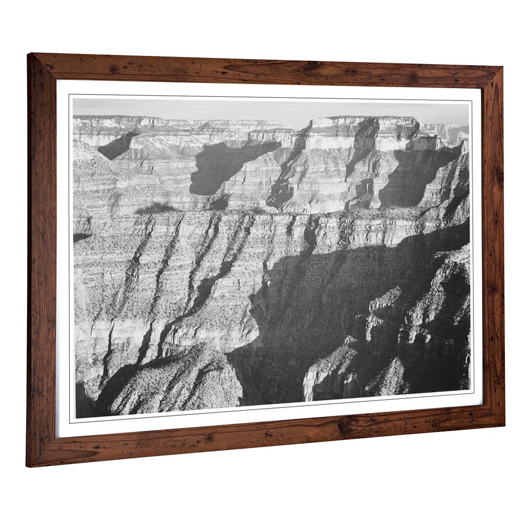 Big Box Art Framed Print of Ansel Adams Grand Canyon North Rim Design | Wall Art Picture | Home Decor for Kitchen, Living Room, Bedroom, Hallway, Walnut, A2 / 24.5x18 Inch / 62x45cm