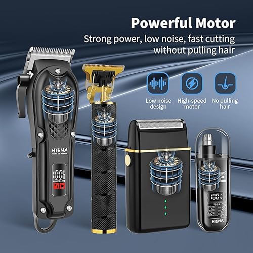 Miniatura 6 de HIENA PRO Cortapelos para hombres profesionales, juego de cortadora de pelo inalámbrica y cortadora de barba con hoja en T, afeitadora eléctrica,
