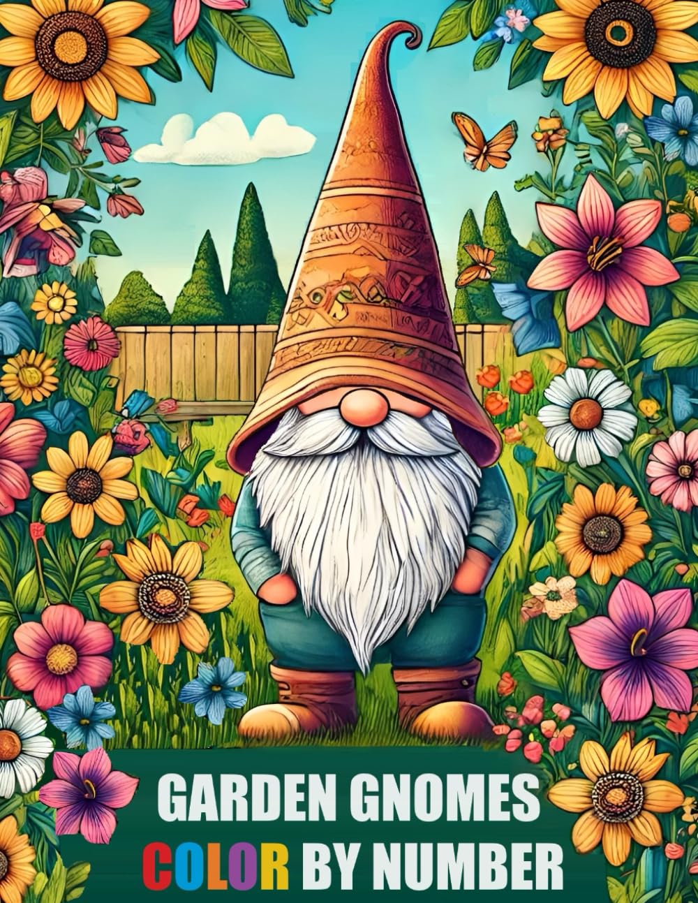 Enchanting Garden Gnomes Color By Number Coloring Book: Cute Collection of Gnome Coloring Book For Adults, Seniors & Kids