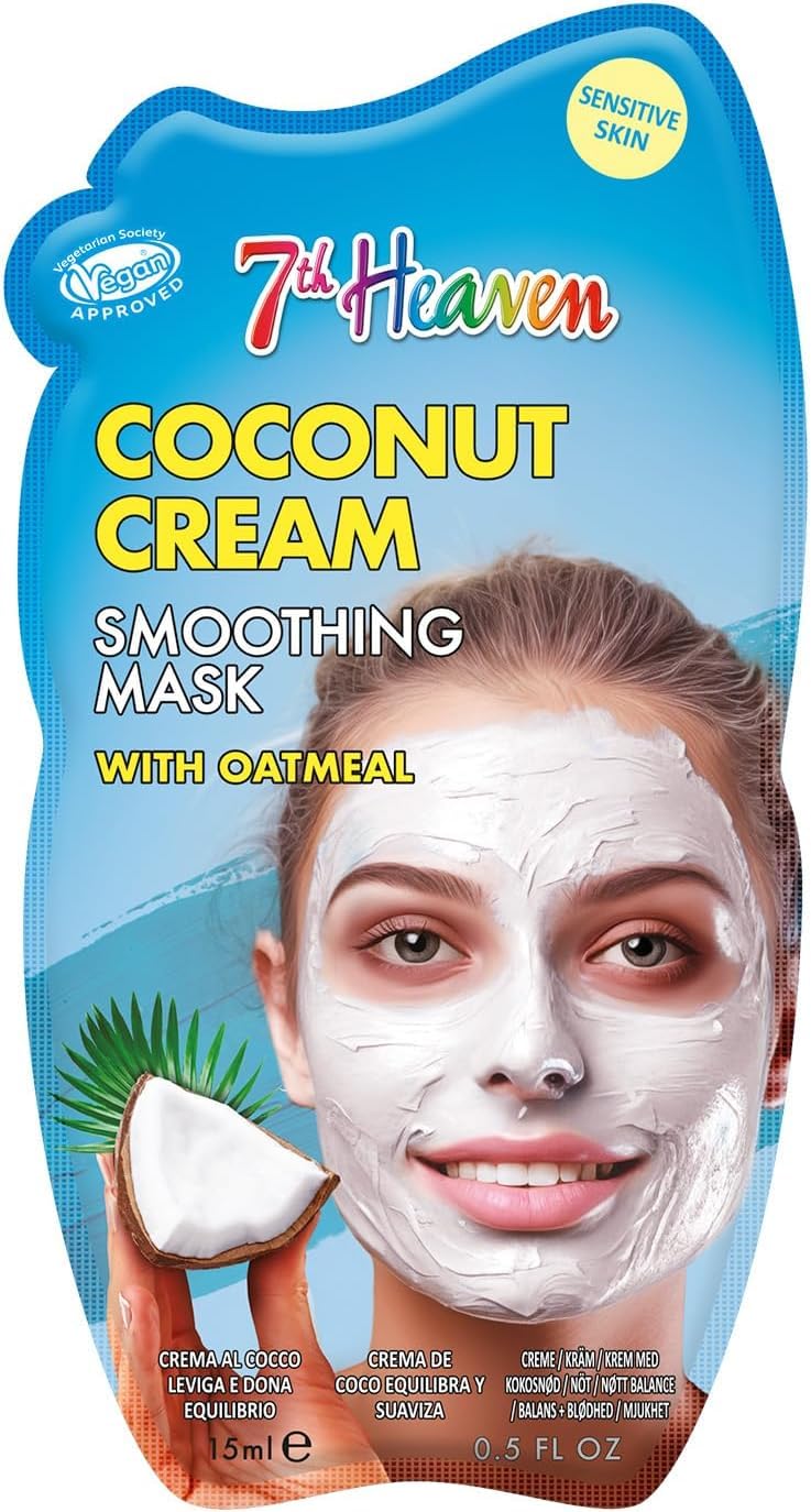 7th Heaven Coconut Cream Face Mask with Oatmeal for Sensitive Skin Care