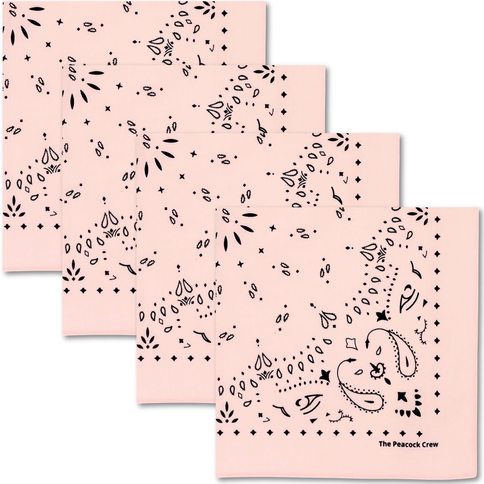 The Peacock Crew Premium Soft Cotton Bandanas Pack for Men and Women Paisley 22 x 22 inches