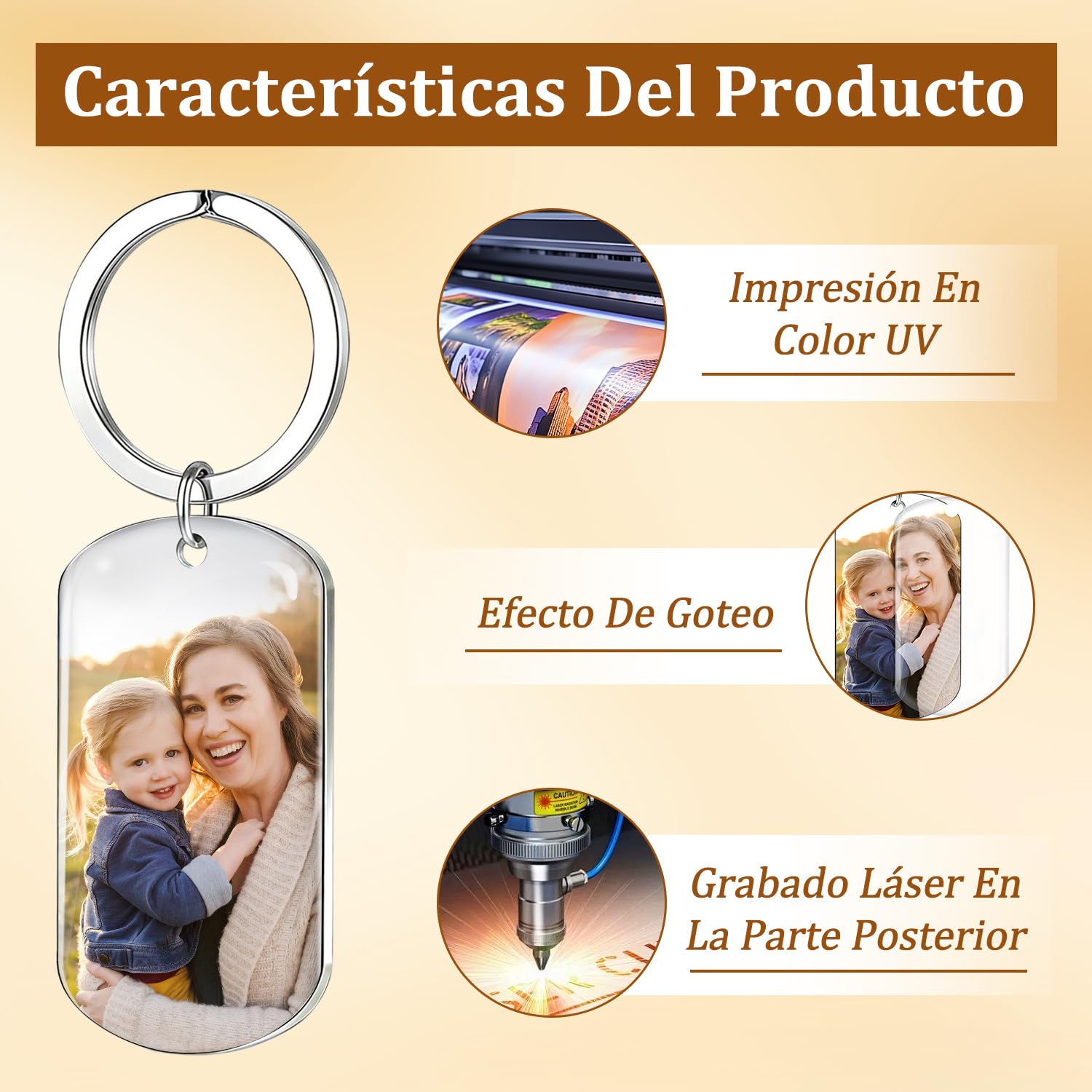 Llavero Regalo Dia de la Madre Personalizado Regalo Mama - Llaveros Personalizado con Foto Texto para Mamá, Mama Cumpleaños Regalos Personalizados para Madre Mujer — view 5