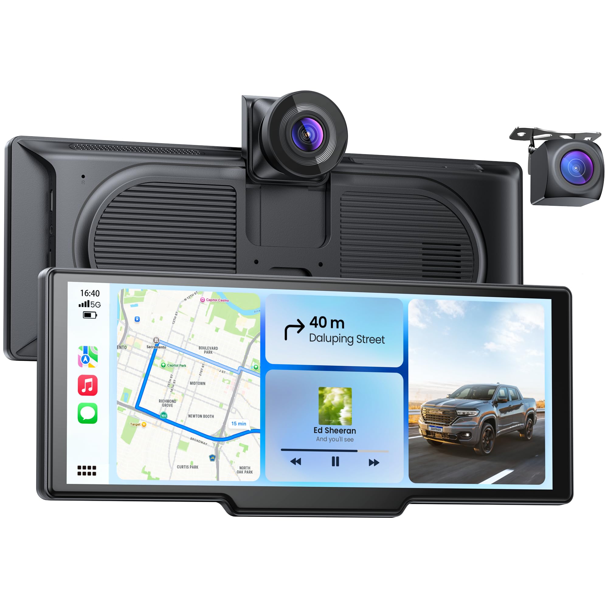 vaett 9,26" Écran CarPlay Voiture pour Apple CarPlay & Android Auto avec Dash Cam 4K et Cam de Recul HD, Car Play avec Mises à Jour OTA, Bluetooth 5.1, Mirror Link