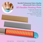 DORISILK Ceramic Flat Iron Hair Straightener and Curler 2 in 1, Fer Plat Professionnel Salon 230℃, Dual Voltage Lisseur Cheveux for Hair, 30s Fast Heat Fer a Lisser 1 Inch for Women Girls, Pink Blue