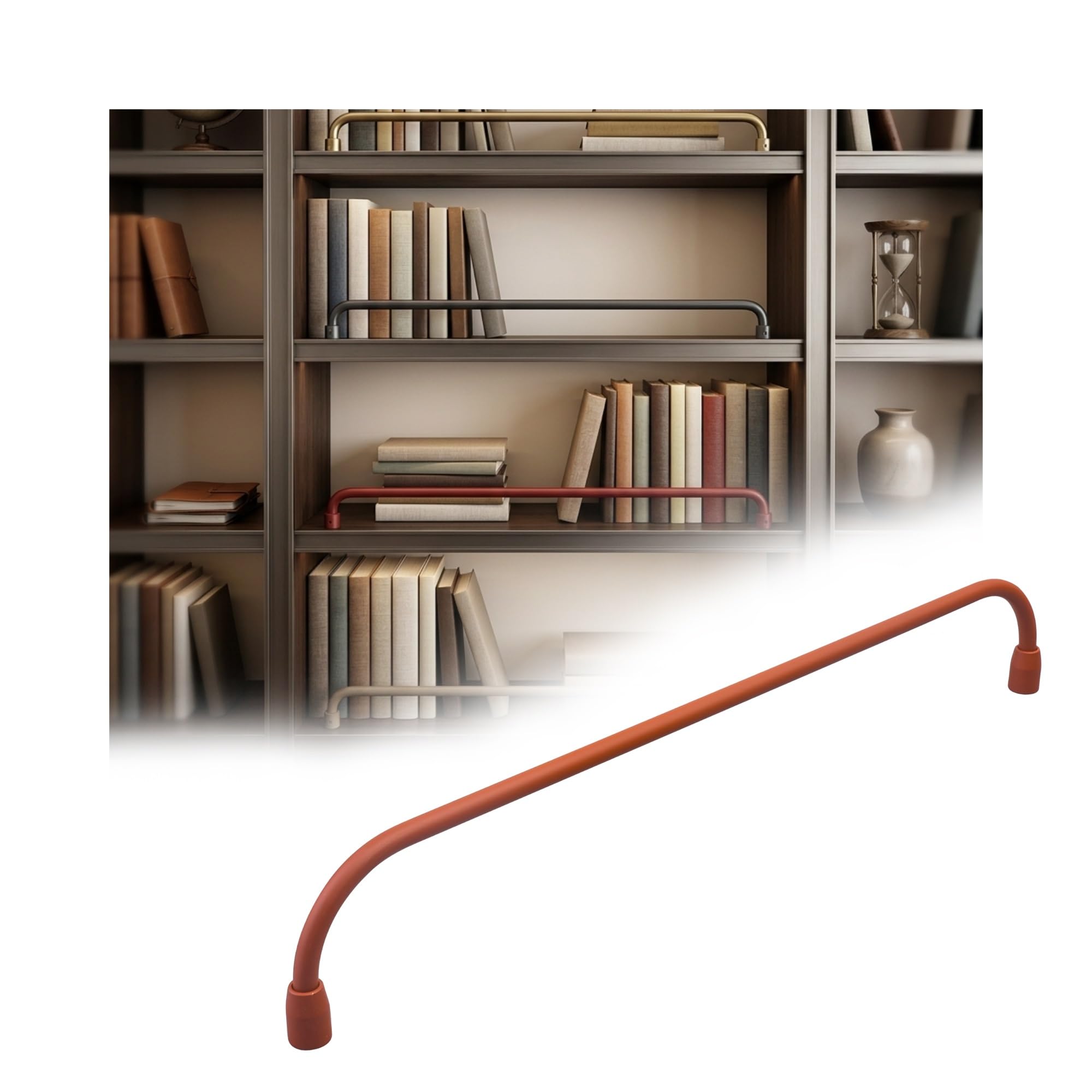 NIUSABOU Aluminum Shelf Guard, Wall Mounted Brushed Aluminum Shelf Guard Rail, Multicolor, Multiple Sizes For Cabinet(Orange,40in/102cm)