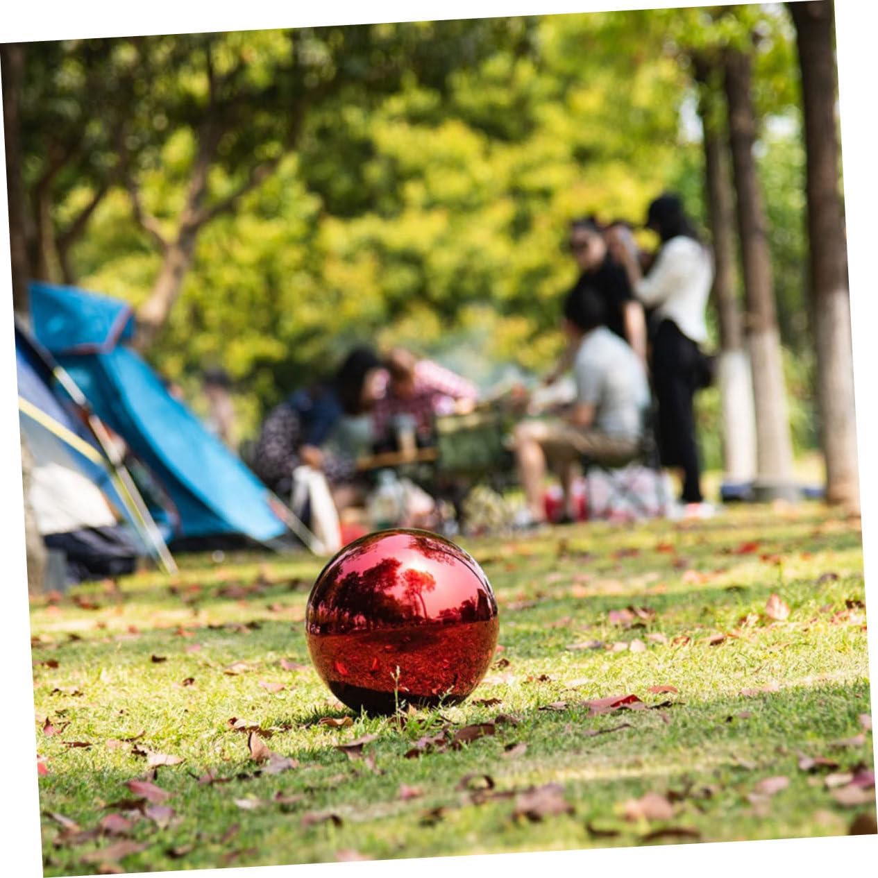 mirror finish garden ball,gazing balls, Ball garden gazing ball prom boutique polishing ball Mirror decorate mirror ball gazing balls for gardens Christmas tassel exquisite gazing ball ( Color : Red