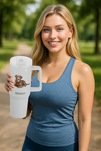 Miniatura 3 de SERENGETI Ultimate - Vaso de 40 onzas con asa y pajilla, vaso aislado al vacío con popote y tapa, taza de viaje de acero inoxidable para amantes de