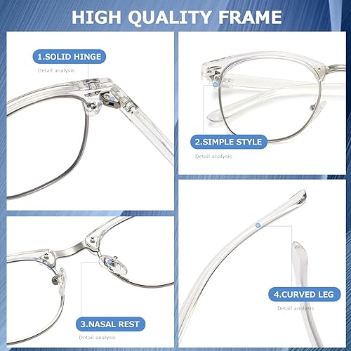 Miniatura 6 de MASDUN Gafas de bloqueo de luz azul vintage para hombre y mujer a la moda sin borde transparentes para computadorajuegosgafas a la moda