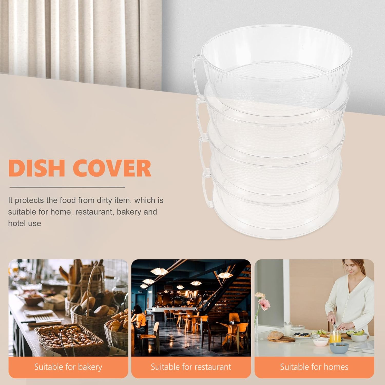 Insulating Food Cover Stackable Four-layer Protective Lid Thickened Dustproof Food Dish Cover for Kitchen and Dining Table Use