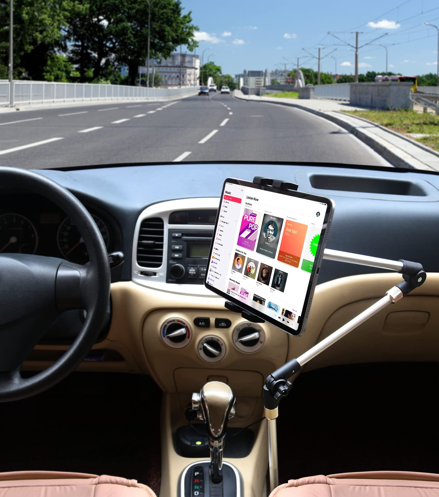 Supporto Tablet Camion Pavimento, Reggi iPad Auto Bullone del Sedile con Braccio Lungo in Metallo, Porta Macchina Seat Rotaia per iPad Pro Air Mini, Galaxy, iPhone 4-13" Cellulare & Tablet