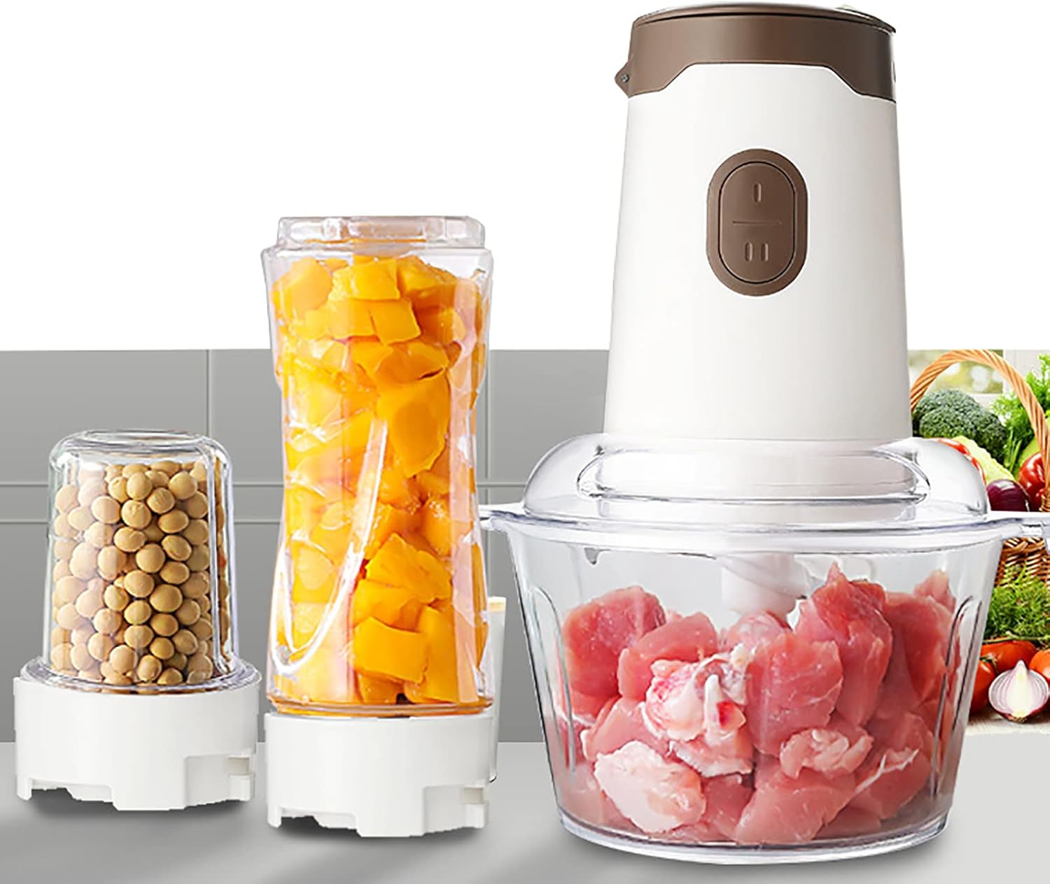 Food Processor, 3 In 1 Meat Grinder/Food Chopper/Electric