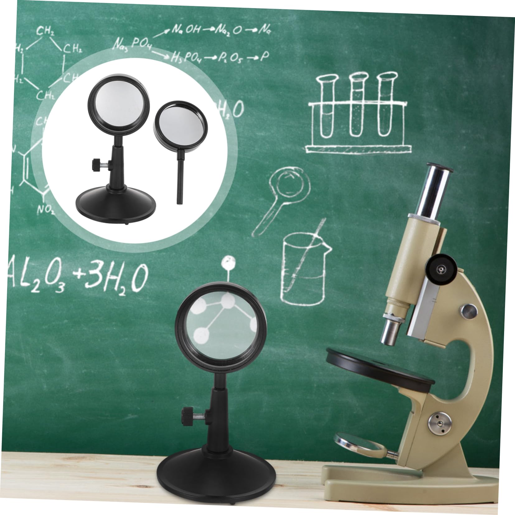 GARVALON Physics Teaching Concave Mirror Bracket 1 Set with Convex Concave Lenses Lens Easy to Use