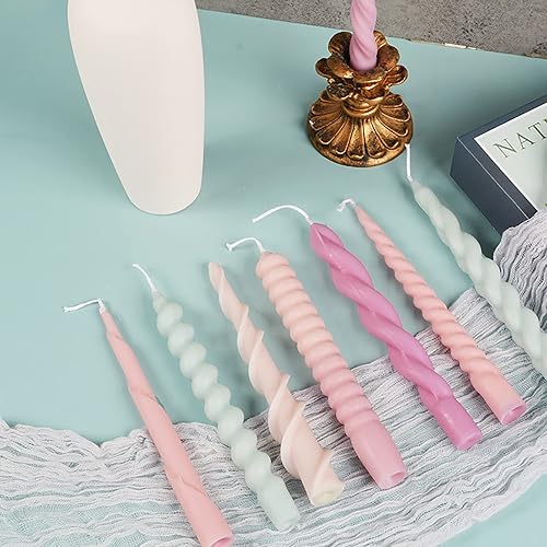 Miniatura 3 de Moldes de vela en espiral de 8 piezas, moldes de cilindro, pilar, arcilla y resina para suministros de manualidades