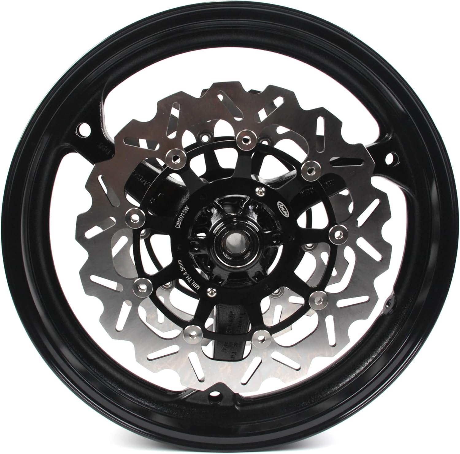 Arashi Front Wheel Rim and Brake Disc Rotors for Honda CBR600RR 2007-2015, Motorcycle Replacement Accessories Parts Gloss Black