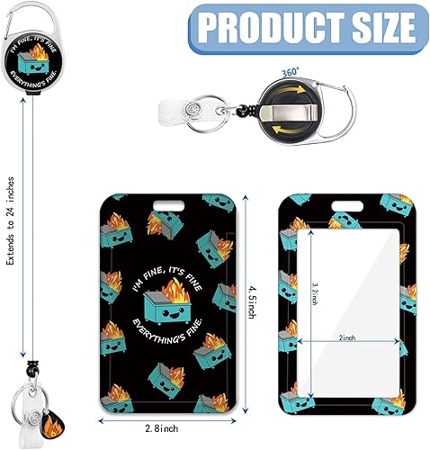 Miniatura 2 de Carrete retráctil para tarjetas de identificación con colgante y llavero para tarjeta de fuego, protector de identificación vertical para enfermera,