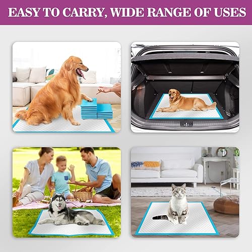Miniatura 8 de IMMCUTE Almohadillas para orinar para perro extra grandes de 28 x 34 pulgadas almohadillas para orina para cachorros de entrenamiento XL súper