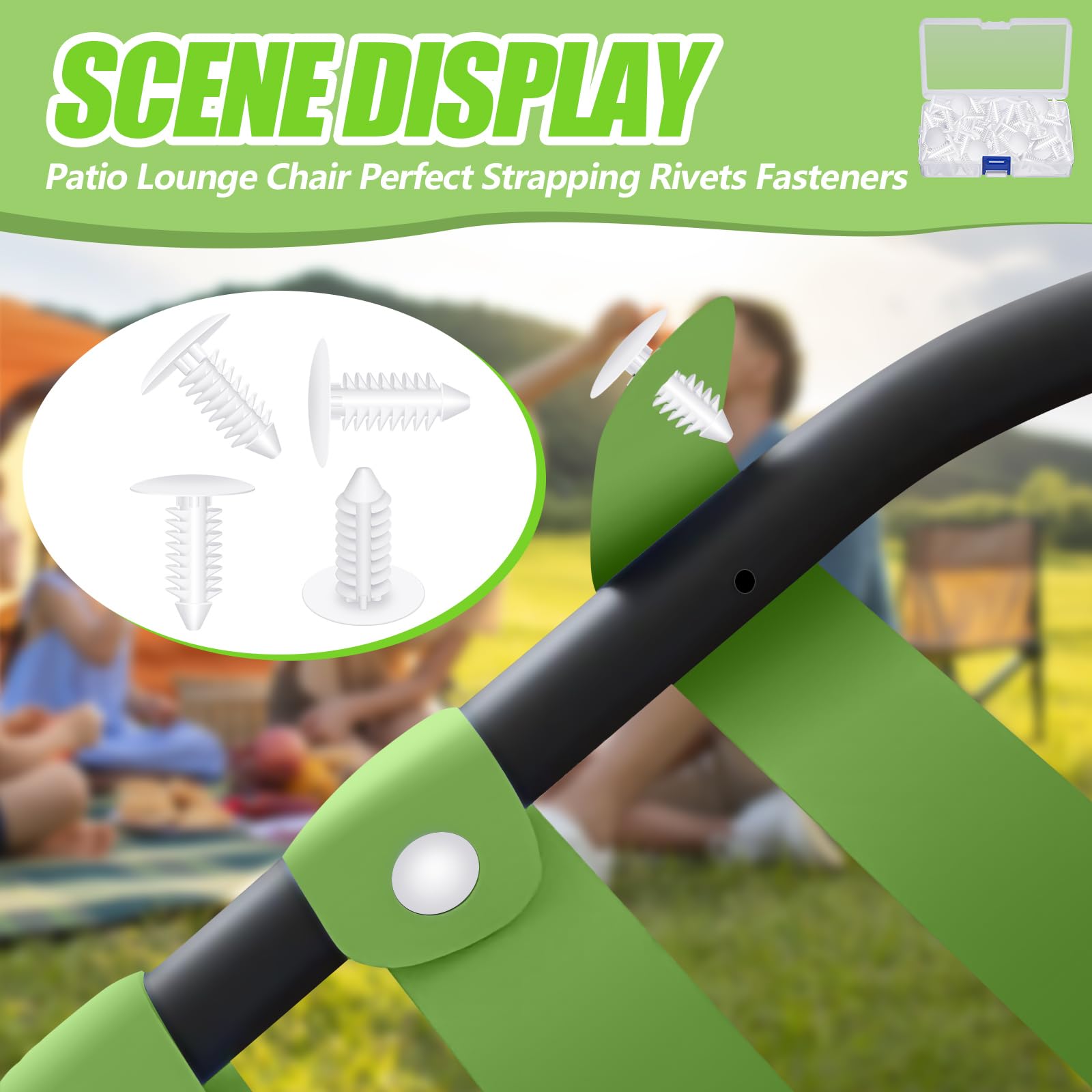 Lawn Chair Repair Kit 100-Piece Patio Chair Strapping Rivets - 3/4 Inch ...
