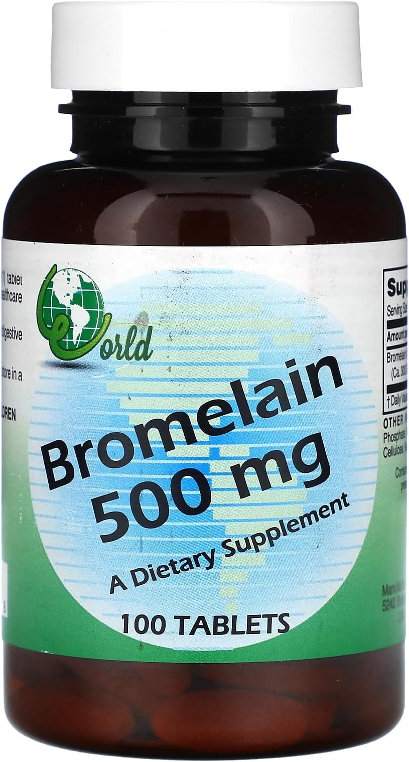 World Organic Bromelain - 500 Mg - 100 Capsules