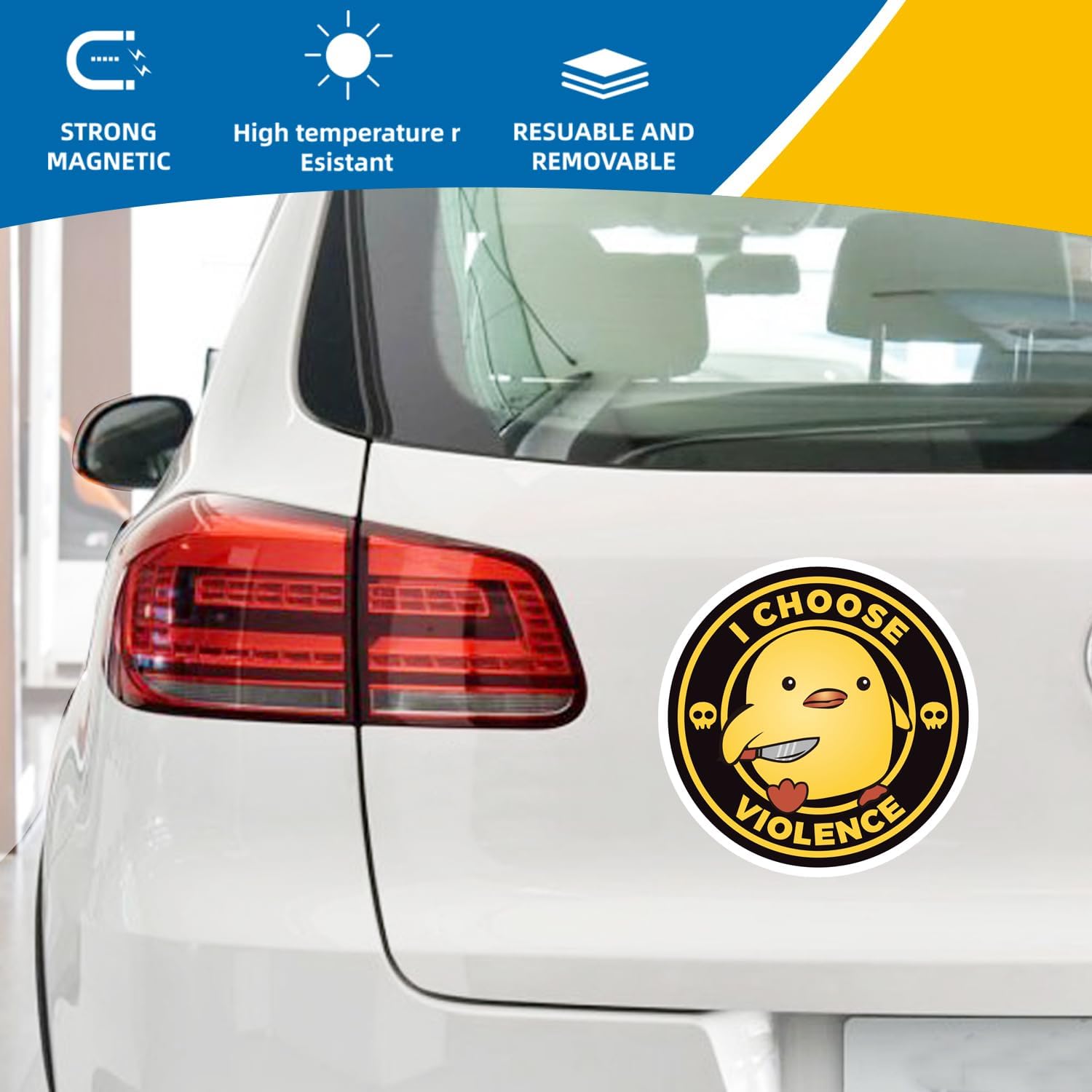 Choose Violence Magnet Car Stickers, Funny Magnetic Decals, Reusable Bumper Stickers,Suitable for All Cars,Trucks,Motorcycles,Refrigerator,Etc