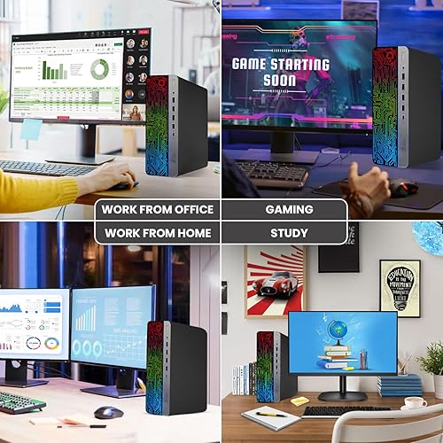 Miniatura 5 de PC de escritorio HP RGB para juegos, Intel Core i7 de 6 generación, RAM DDR4 de 16 GB, SSD de 1 TB, AMD Radeon RX 550 DDR5 de 4 GB, monitores duales