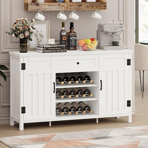 Miniatura 4 de FATORRI Armario buffet con almacenamiento, moderno gabinete de barra de café para licor casero, aparador de buffet con estante para vino, armario de