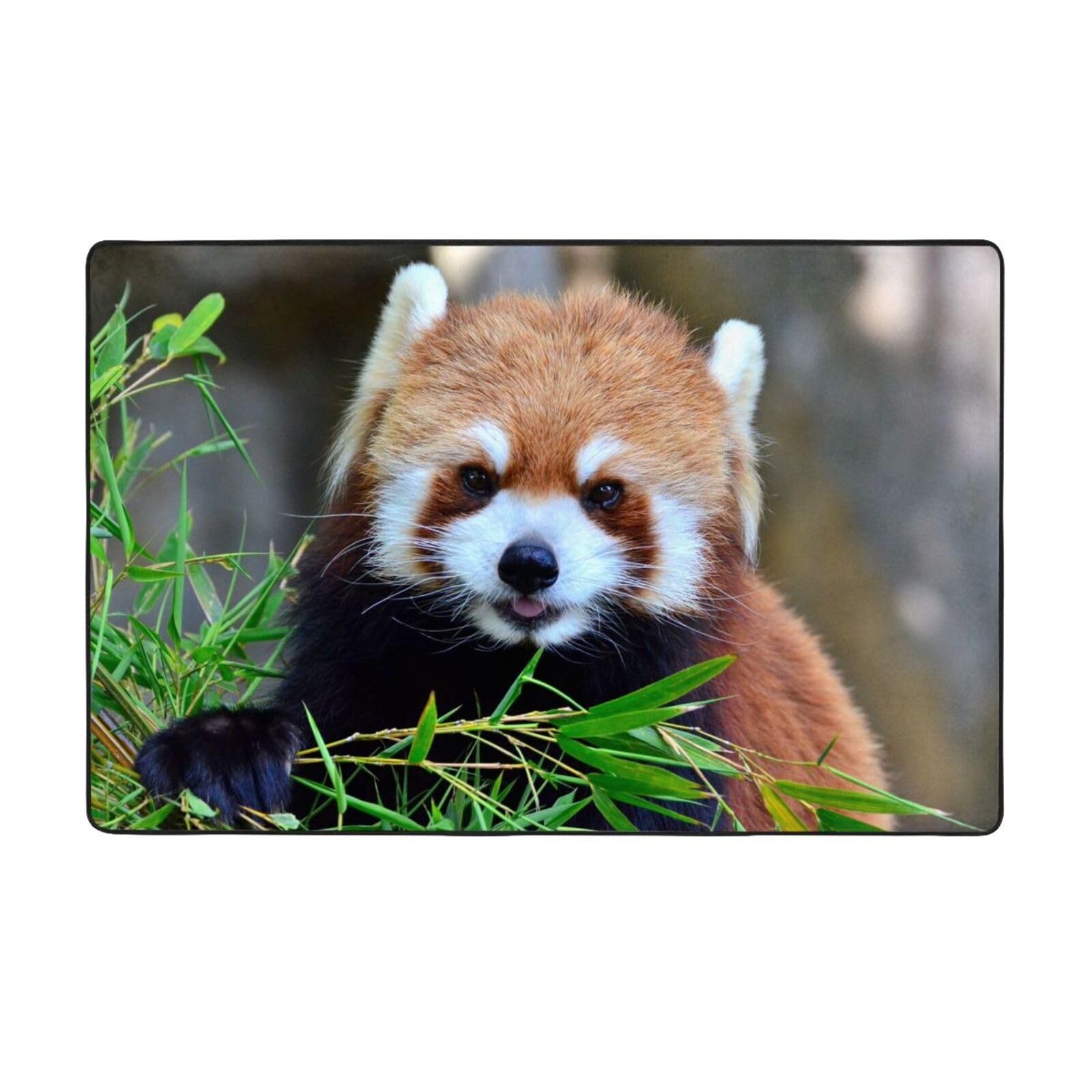 Grand tapis de salon pandas rouges : la douceur durable au quotidien